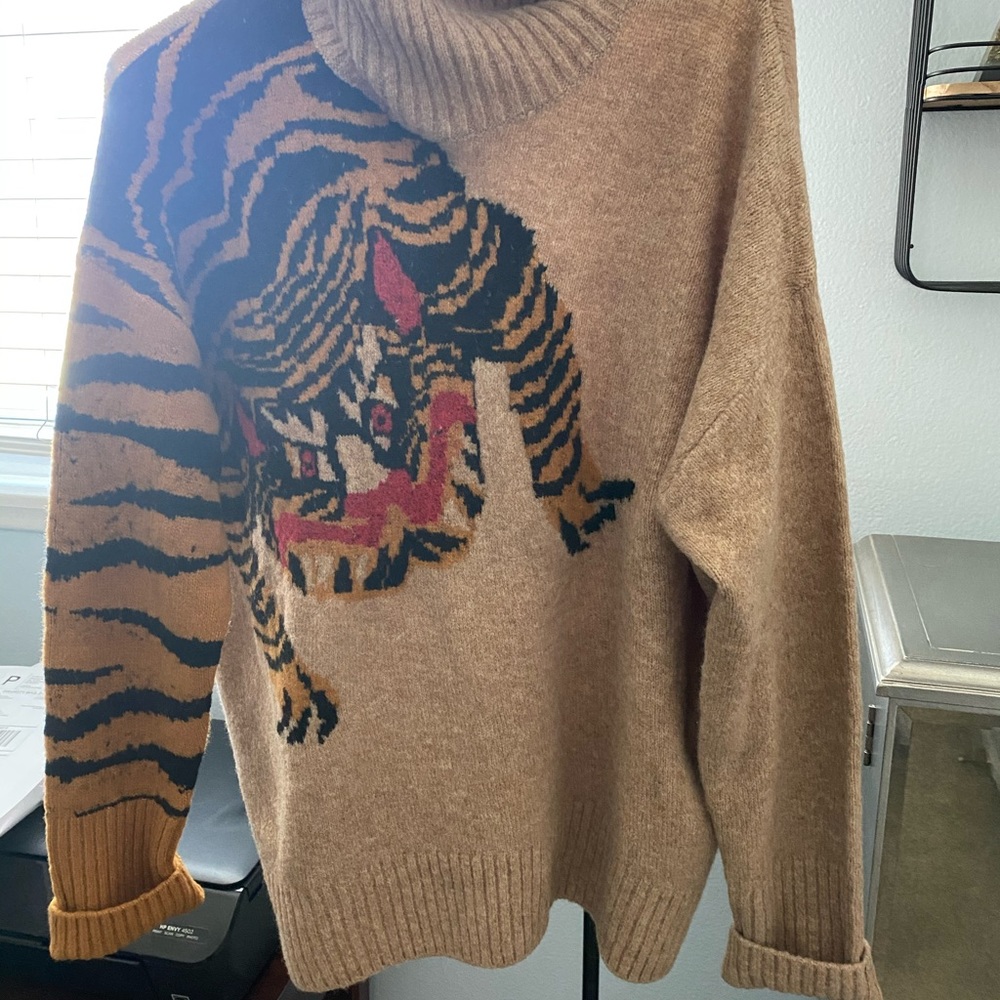 H&M Tiger cowl neck sweater